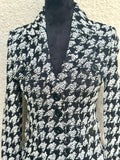 St. John Jacket Black and White multi knit Blazer size 2 (preowned)