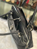 Marc Jacobs Black Leather Shoulder Bag with Gold Hardware (preowned)