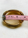 Swarovski vintage enamel, clear, crystal hinged bracelet, gold and black. (Preowned)