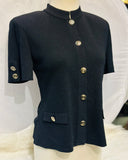 St. John Black Short Sleeve Blazer size:4