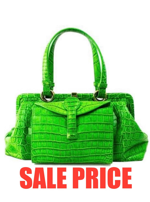 Bottega Veneta Green Crocodile Leather Bag (PREOWNED)