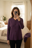 Misook Deep Purple Knit Button Cardigan S: 1X (preowned)