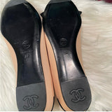 Authentic Chanel Slip on shoes in new condition no tags light pink with black. (Preowned)