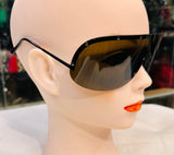 Porsche Design men’s ' Shield Sunglasses - Black Frame with Brown Lens (preowned)