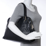 Marc Jacobs Black Leather Shoulder Bag with Gold Hardware (preowned)