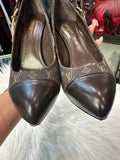 Louis Vuitton Brown Monogram Idylle Cap Toe Pumps Size 36.5 (preowned)