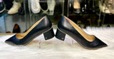 COACH black leather studded Chunke Heels size 7 ( preowned)