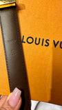 Louis Vuitton Belt Brown Leather w/Gold Logo (preowned)