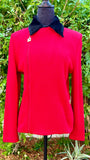 ST. JOHN SPORT Santana knit Red Zip Up Jacket size M (pre-owned)