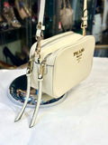 Prada Leather Cream Camera-Style Crossbody Bag (preowned)