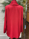 Misook Red Open-Front Women's Sweater Cardigan with Top (2pc) S: 1X (preowned)