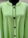 Misook matching twinset features a vibrant lime green 2pc size 1X (preowned)