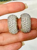 Vintage Swarovski Sparkling Silver Clip Earrings (preowned)