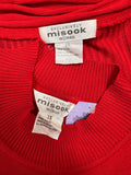 Misook Red Open-Front Women's Sweater Cardigan with Top (2pc) S: 1X (preowned)