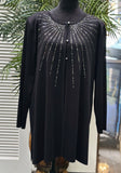 Misook Black Long Sleeve Cardigan with Top Sparkling Stud Detail 2pc XL ( preowned)