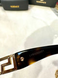 Versace Sunglasses Over Sized Havana Brown with Gold Chain (preowned)