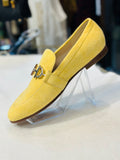 COLE HAAN Grandseries  Yellow Suede Loafers with Silver Hardware Size 7 (preowned)