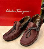 Salvatore Ferragamo Men's Burgundy Leather Driving Loafers S: 7.5 US (preowned)
