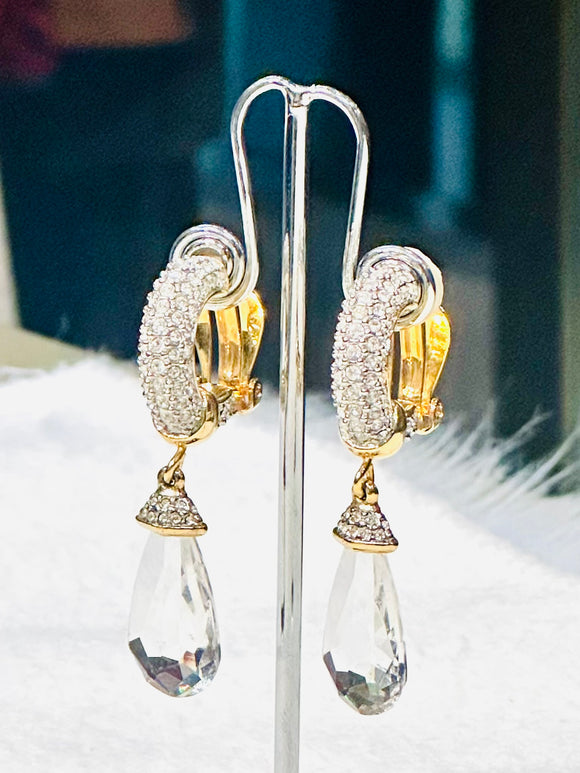 Swarovski swan logo clear rhinestone,and clip
