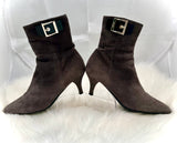 PRADA gray suede booties size 37 (preowned)