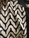 Misook Black and White Wave-Pattern Knit Cardigan 1X (preowned)
