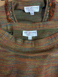 St. John Collection Olive Multicolor Tweed Jacket and Skirt Set (preowned)