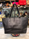 Furla Black Leather Shopper Tote with Gold Charm (preowned)