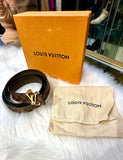 Louis Vuitton Belt Brown Leather w/Gold Logo (preowned)