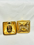 St. John Gold Square Clip-On Earrings (preowned)
