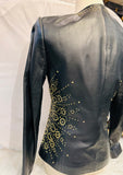 DANA BUCHMAN Studded Black Leather Jacket, size 2 (preowned)