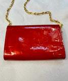 Louis Vuitton Shiny Red cross body with Gold Chain (preowned)