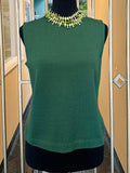 St. John Dark Green Military Style Hook & Eye Knit Jacket and Top (2pc) (preowned)