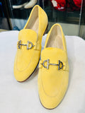 COLE HAAN Grandseries  Yellow Suede Loafers with Silver Hardware Size 7 (preowned)