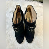 Prada Booties suede Silver Buckle size 40 (preowned)