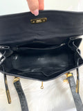 Auth Giani Versace, Rare Black Medusa Coin Shoulder Bag w/clochette closure