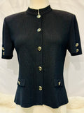 St. John Black Short Sleeve Blazer size:4