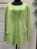 Misook twinset includes an open-front long-sleeve cardigan (2pc) size 1X (preowned)