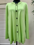 Misook matching twinset features a vibrant lime green 2pc size 1X (preowned)