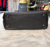 Furla Black Leather Shopper Tote with Gold Charm (preowned)