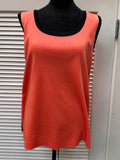 Misook Black Cardigan with Coral Trim and Inner Panel 2pc Size 1X