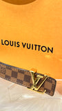 Louis Vuitton Belt Brown Leather w/Gold Logo (preowned)