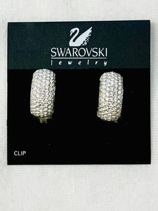 Vintage Swarovski Sparkling Silver Clip Earrings (preowned)