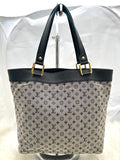 Louis Vuitton Blue Canvas Leather Tote Bag (preowned)