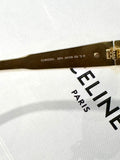 Celine Women's Sunglasses with Gold Frame and Gray Lenses (preowned/never used)