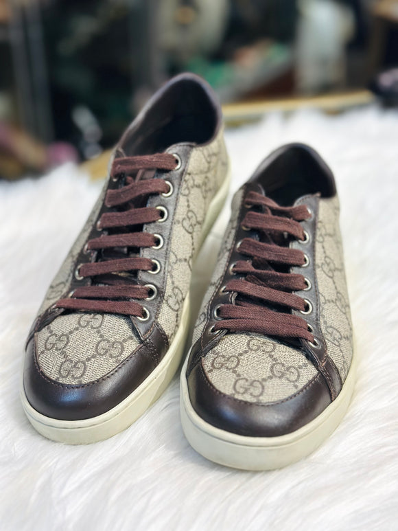 Gucci GG Monogram Canvas Brown and Beige Sneakers size 36.5  display picture 1