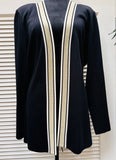 Misook Women’s Twin Cardigan and she’ll sweater Set in Black/light beige s:1X
