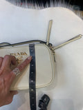 Prada Leather Cream Camera-Style Crossbody Bag (preowned)