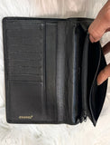CHANEL CC LOGO LONG WALLET in Black Calfskin Leather (pre owned)