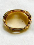 Swarovski vintage enamel, clear, crystal hinged bracelet, gold and black. (Preowned)
