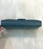 Chanel Blue / turquoise Quilted Leather Wallet (preowned)